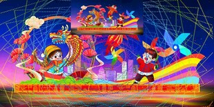 传统花灯彩灯效果图