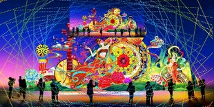 绚丽彩灯展吸引众多观赏者
