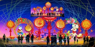 传统花灯彩灯效果图