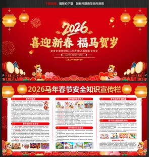 2026马年春节安全展板