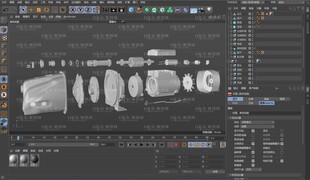 水泵电机拆分配件爆炸图3D建模