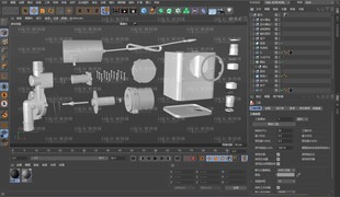 水泵电机拆分配件爆炸图3D建模