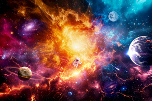 太空大爆炸宇宙星球银河星空背景