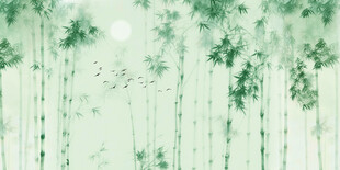 竹影 水墨灯箱竹林