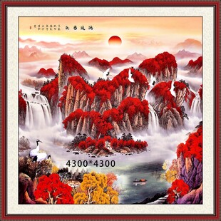 鸿运当头山水国画装饰画