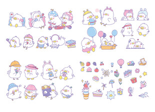 可爱卡通贴纸图案集合