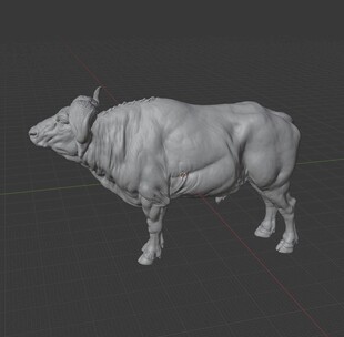 非洲水牛3D打印模型