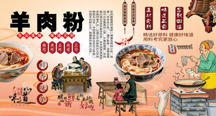 羊肉粉背景墙