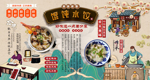 馄饨水饺背景墙