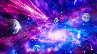 宇宙漩涡银河星空外太空行星背景