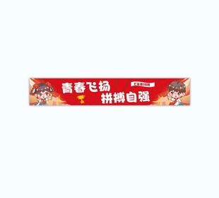 青春飞扬拼搏奋进横幅