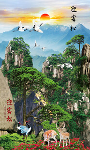 竖幅玄关山水画