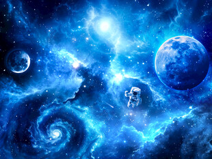 太空漩涡宇航员星球宇宙星空背景