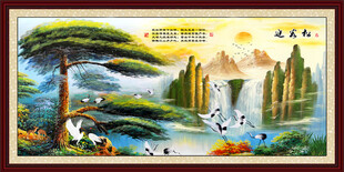 油画迎客松