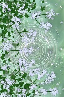 落花入水泛起圈圈涟漪