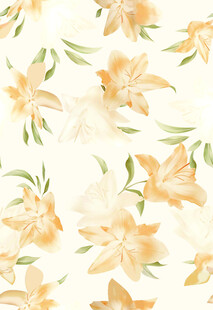 水彩风黄色百合花图案