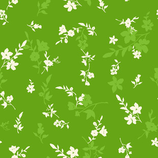 绿色底白色小花图案背景