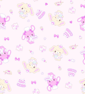 可爱粉色小动物图案背景