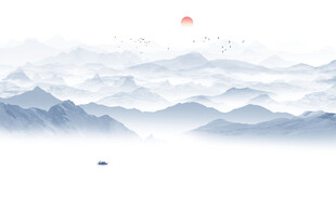 新中式山水背景墙