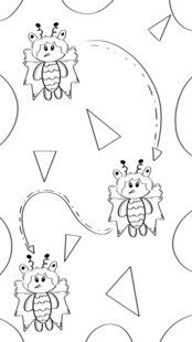 卡通昆虫几何图案背景图