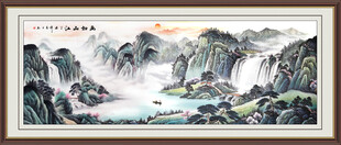旭日东升客厅山水装饰画