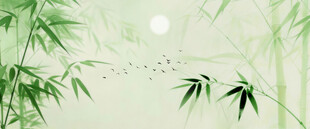 竹影新中式灯箱水墨竹子