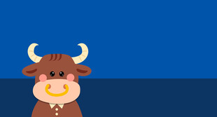 可爱小牛PPT背景图