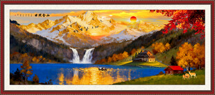 日照金山油画