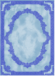 蓝色花纹方形装饰图案