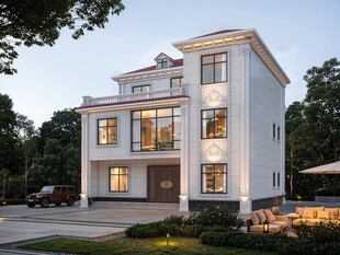 简欧三层独栋别墅外观设计图