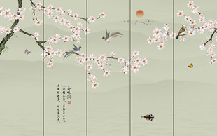 鸟语花香背景墙