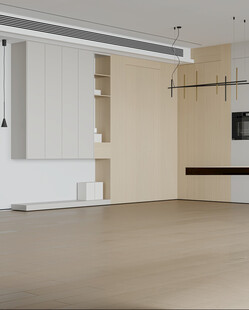 极简现代直播间背景绿幕室内效果