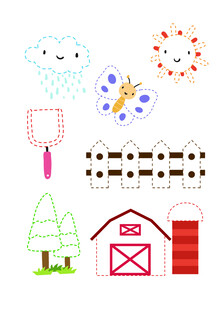 可爱卡通农场元素图案