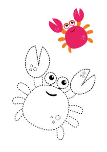 可爱螃蟹简笔画图案