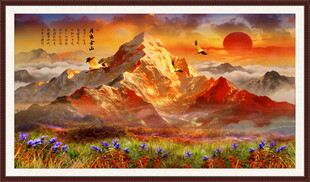 日照金山山水画