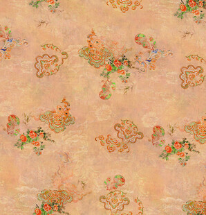 复古花卉图案布料纹理