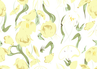 黄色花卉图案背景图