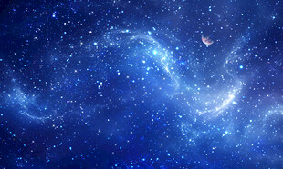 蓝色宇宙星空背景墙