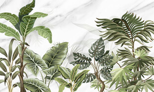 北欧热带雨林植物背景墙