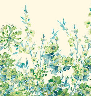 清新绿植水彩画