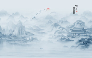 新中式背景墙素材