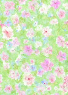 清新碎花绿色花卉图案