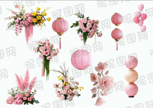 粉色系婚礼装饰花艺布置