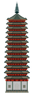 中式多层宝塔建筑
