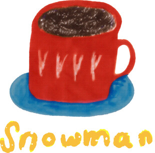 红色雪人咖啡杯插画