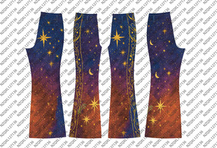 星空图案长袖T恤设计