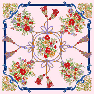 复古花卉几何图案装饰画