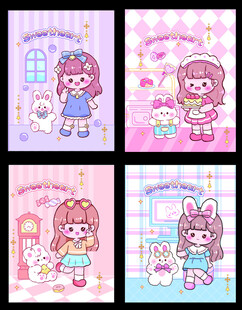 矢量图女孩 兔子