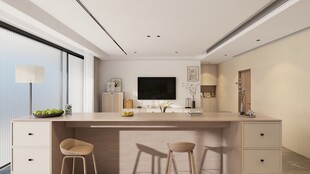 现代简约风开放式厨房餐厅