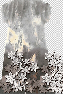 白色花朵装饰的独特T恤